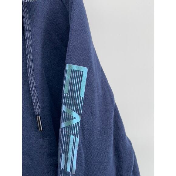 EA7 EMPORIO ARMANI Men's Navy Blue Zip-Up Hooded Sweater SZ L - Picture 5 of 11